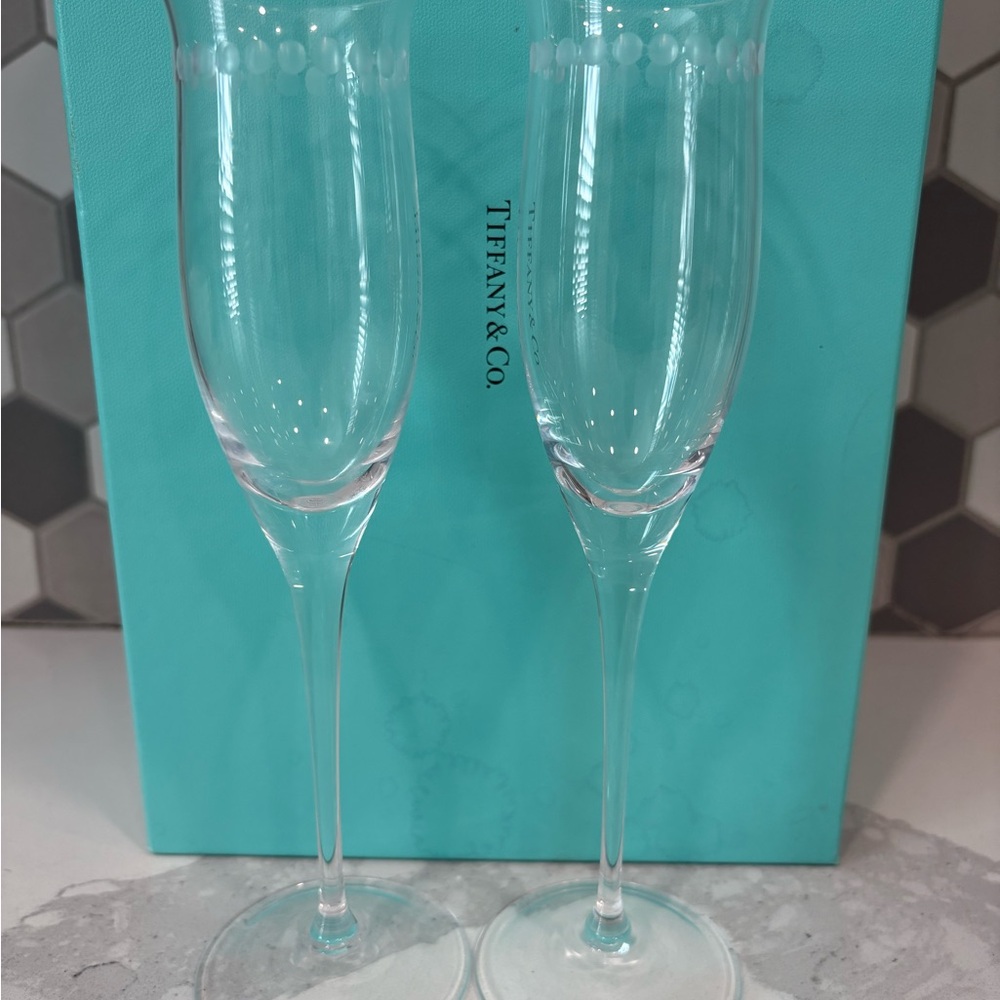 Tiffany & Co. Elegant Clear Champagne Flutes